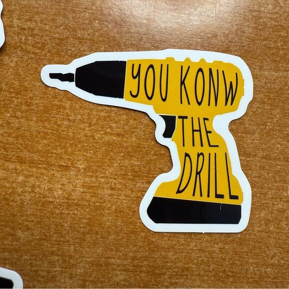 Humorous Yellow and Black Drill Sticker - Picture 1 of 1
